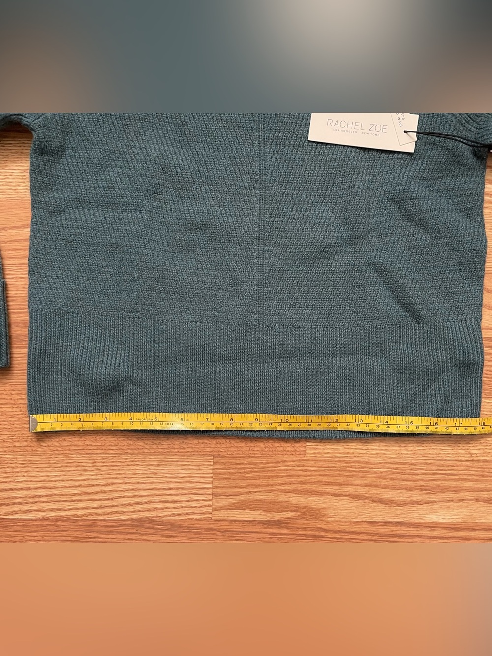 Extrafine Merino Wool Teal Turtleneck Sweater by Rachel Zoe size Large NWT - Picture 9 of 9